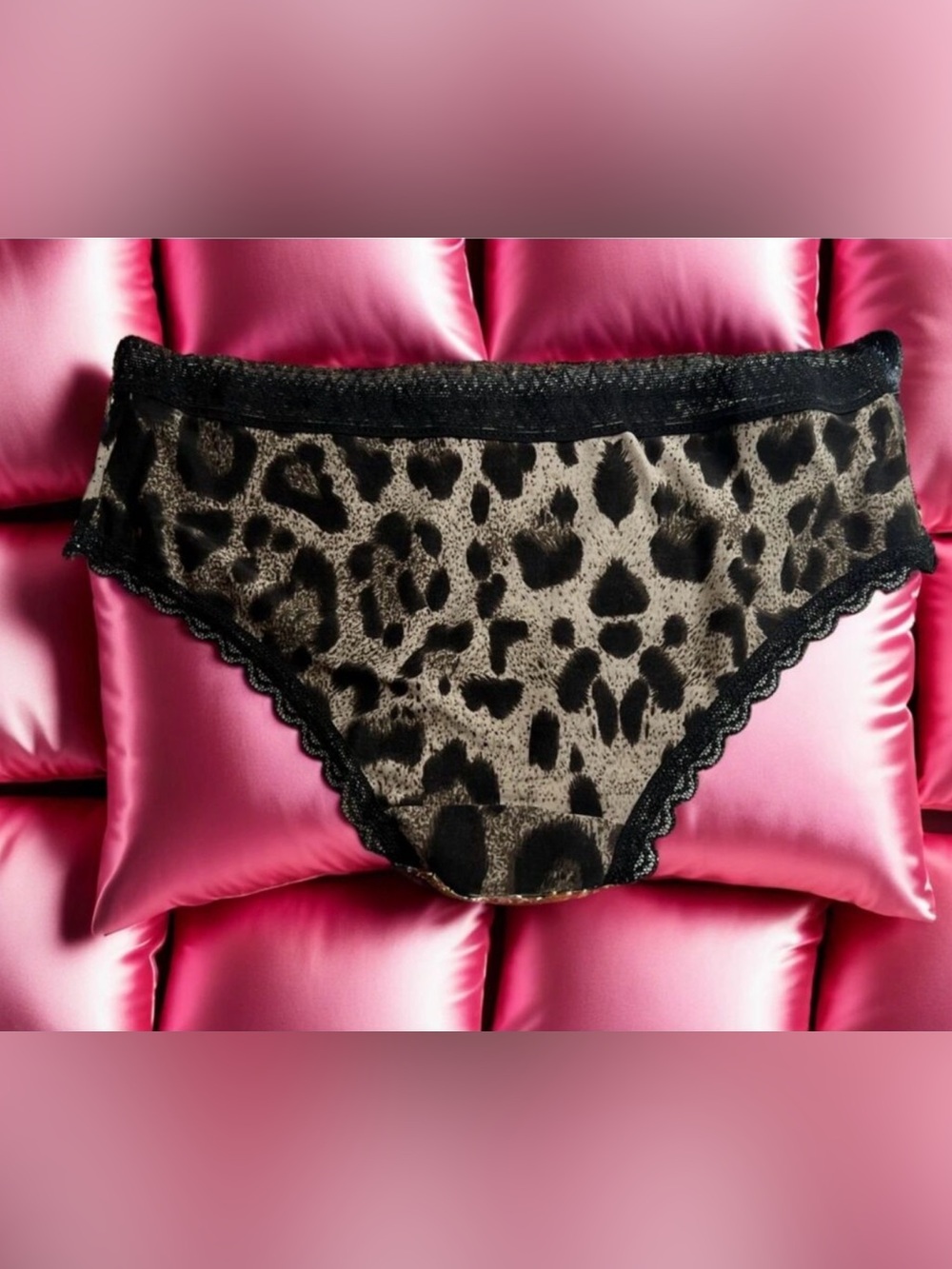 New Bikini Brief Lace Accent Animal Big Cat Print Small Panties Underwear NWOT